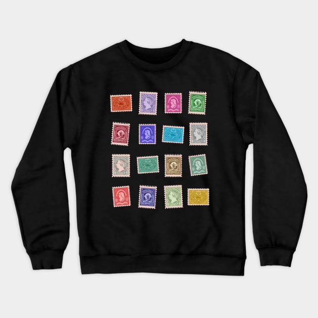 Stamps Crewneck Sweatshirt by Mackaycartoons